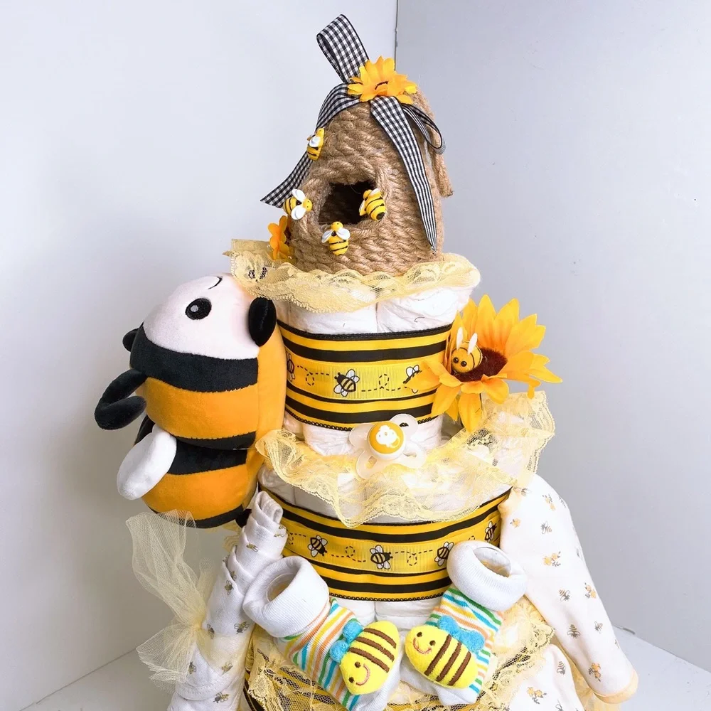 Bee Diaper Cake, Bee Baby Shower Gift